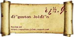 Ágoston Jolán névjegykártya